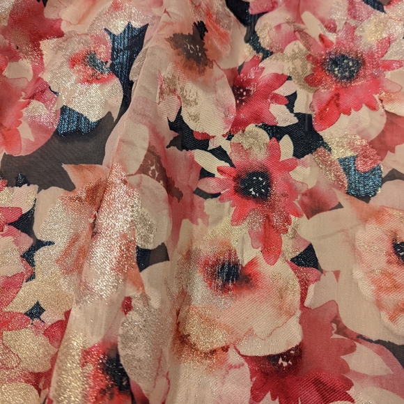 Beautiful Floral Pink and Navy Dress - Picture 10 of 11